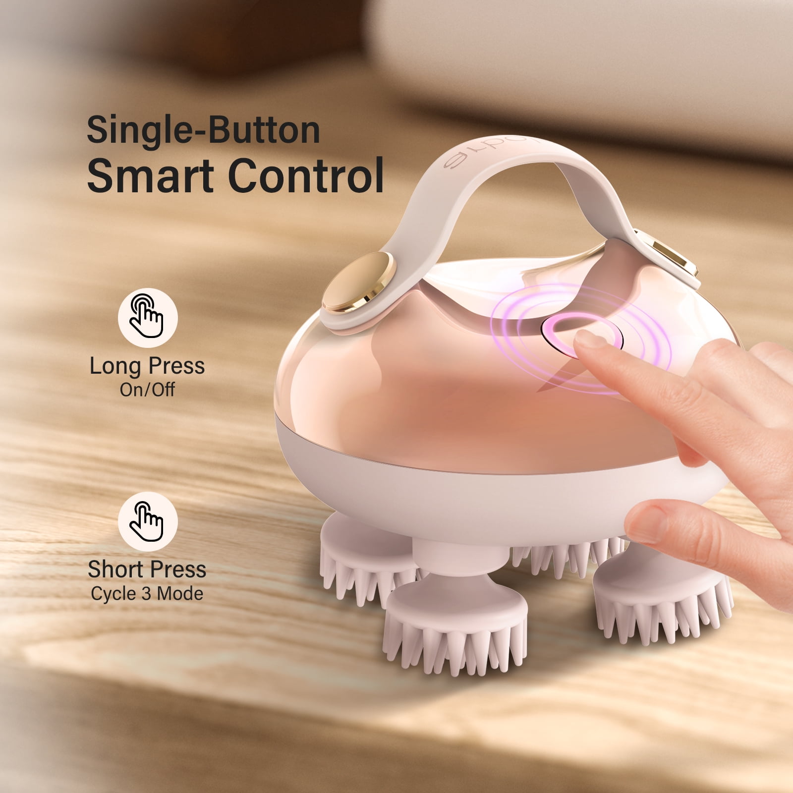 Arboleaf Electric Waterproof Scalp Massager IPX7 with 8 Removable Claws - Rose
