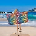 thumbnail image 2 of Yayeee Kids Hooded Towel with Hand Pockets Beach Soft Absorbent Bath Wrap 50 x 23.5 inch, Colorful Dragon Scales Pattern, 2 of 5
