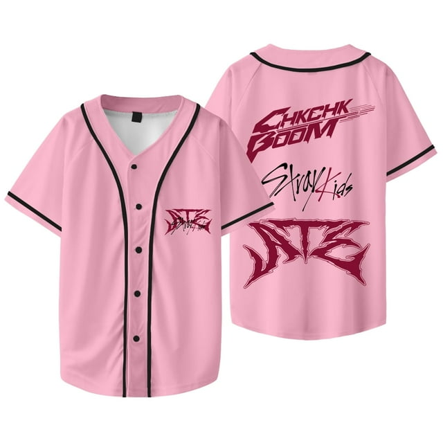 Kpop Stray Kids Chk Chk Boom Merch Veste de Baseball Été Femmes Hommes Mode Manches Courtes T-Shirts,S,style 7