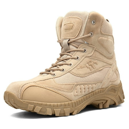 

Men Steel Toe Boots Outdoor Slip Resistant Hiking Ankle Desert Boots Shoes comfortable Slip Resistant Durable men hiking outdoor Men Boots Men Ankle Boots 40 Beige