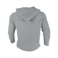 thumbnail image 3 of Men's Hooded T-Shirt in Solid Color, Made from Cotton and Linen, Casual Long-Sleeved Top for Breathable Comfort and Everyday Styles,Gray,M, 3 of 3