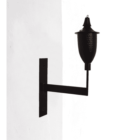 Legends Direct Elegant Metal Tabletop Torch, Tiki Style /w Snuffer, Fiberglass Wick & Large 35oz Oil Lamp for Deck, Patio, Lawn, Garden, Luau (Small Hammered Black)