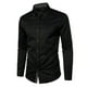 thumbnail image 3 of Camisas Y s Camisa de manga larga con solapa de a juego de colores a la moda informal para hombre (Black, M), 3 of 4
