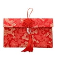 thumbnail image 2 of Brocade Fabric Chinese Knot New Year Red Envelope, High-grade Material, Sealed Design, for Lunar New Year Gifts, Dragon Year Celebrations, and Monetary Gifts, Red, by FAJHHA, 2 of 8