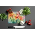 thumbnail image 4 of Lilies in Watercolor Glass Cutting Board Large 12 in x 15 in, 4 of 5