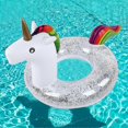 thumbnail image 3 of Adult PVC Safety Swim Ring Large Life Rings Swimming Pool Water Toys with\nTransparent Sequins90CM Licorne, 3 of 4