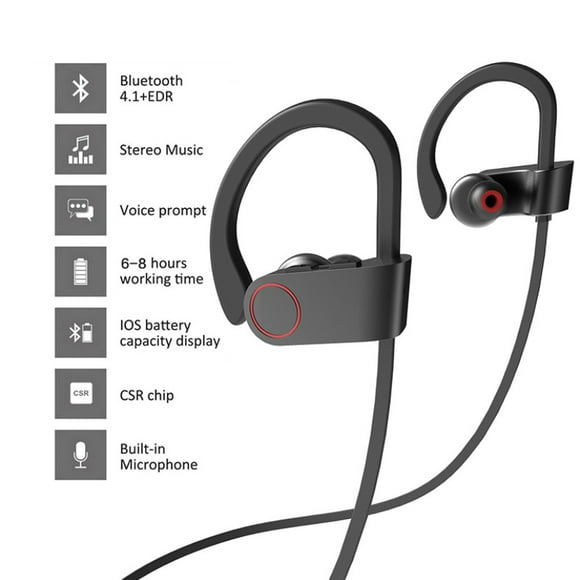 Wired Sports Headphones with Microphone, Sweatproof Wraparound Headphones with Over-Ear Hook, In-Ear Headphones for Workout, Gym, Compatible with iPhone, Cell Phones
