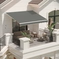 thumbnail image 5 of AECOJOY 8' x 10' Manual Retractable Patio Awning,Outdoor Awning Retractable Sunshade Shelter in Gray, 5 of 9