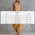 thumbnail image 2 of Lenpel Womens Wide Leg Jumpsuits V Neck Sleeveless Fashion Button Baggy Rompers Lightweight Ruffle Harem Pants, 2 of 5