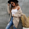 thumbnail image 2 of En stock 2023 otoño e invierno nuevo cárdigan de punto con solapa grande ropa europea y americana suéter de longitud media chaqueta, 2 of 3