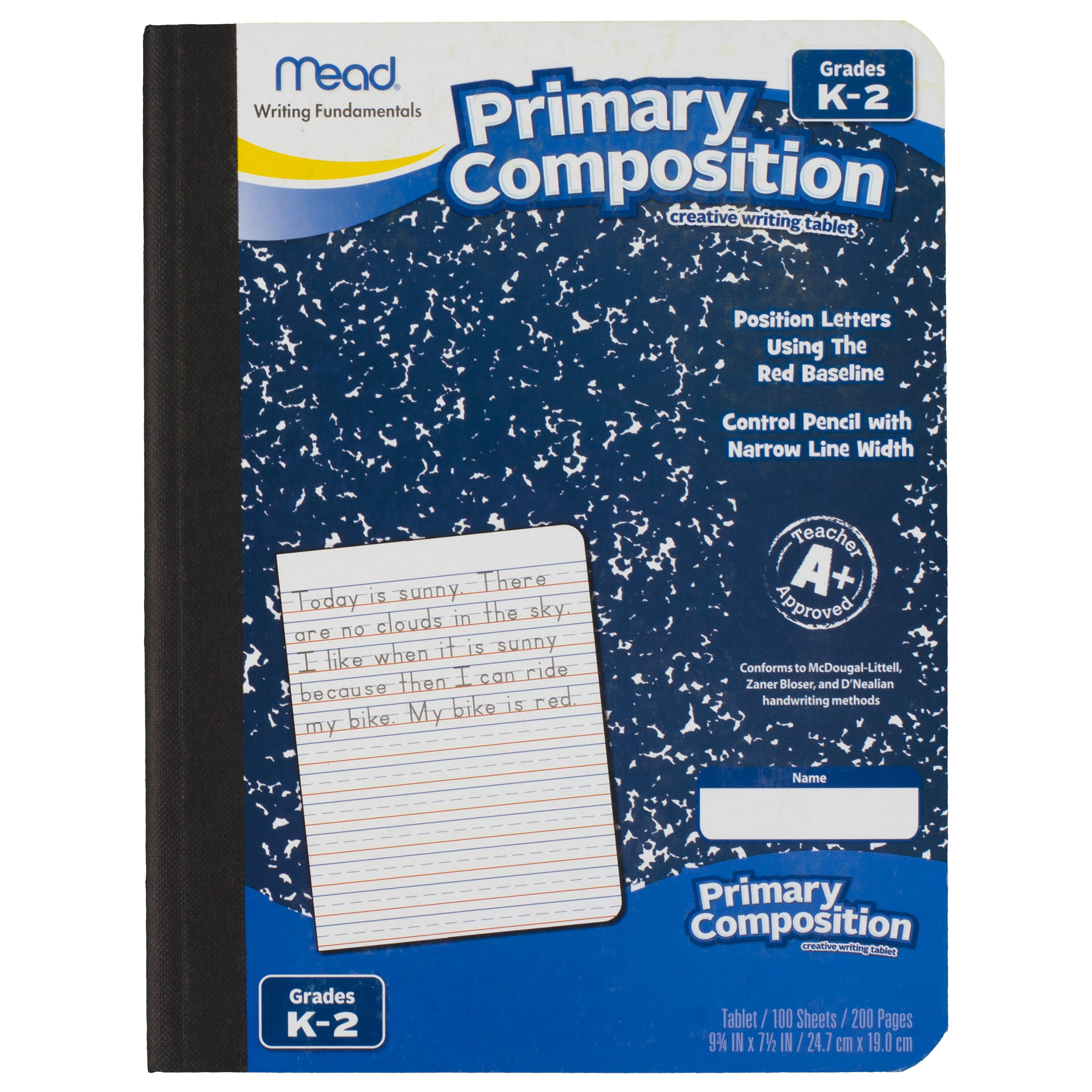 Mead Composition Book/Notebook 09902 100 Sheets Grades K-2 Primary Wide Ruled Paper 