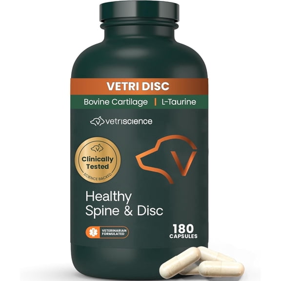 VetriScience Vetri Disc Healthy Spine & Disc Easy-Open Capsules, Back & Spinal Support Supplement for Dogs, 180 Count