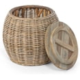 thumbnail image 4 of Park Hill Collection EFT16008 Rattan Side Table with Wood Top, 23.5-inch Length, 4 of 5