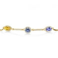thumbnail image 2 of Gem Stone King 18K Yellow Gold Plated Silver Bracelet Citrine Persian Blue Moissanite (1.40 Cttw), 2 of 4