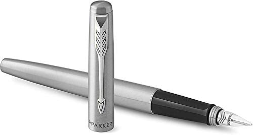 PARKER Vector Rollerball Pen New BLACK w/ Stainless Steel Chiseled Top 