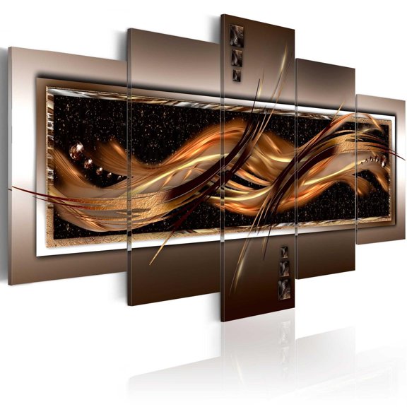 Tiptophomedecor Glamour Canvas Wall Art - Wave Of Fire - Stretched & Framed Ready To Hang Art