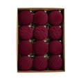 thumbnail image 3 of 12 bolas navideñas de 8 cm de color rojo vino o verde para decoración de árbol de Navidad, adornos colgantes para fiestas, 3 of 5