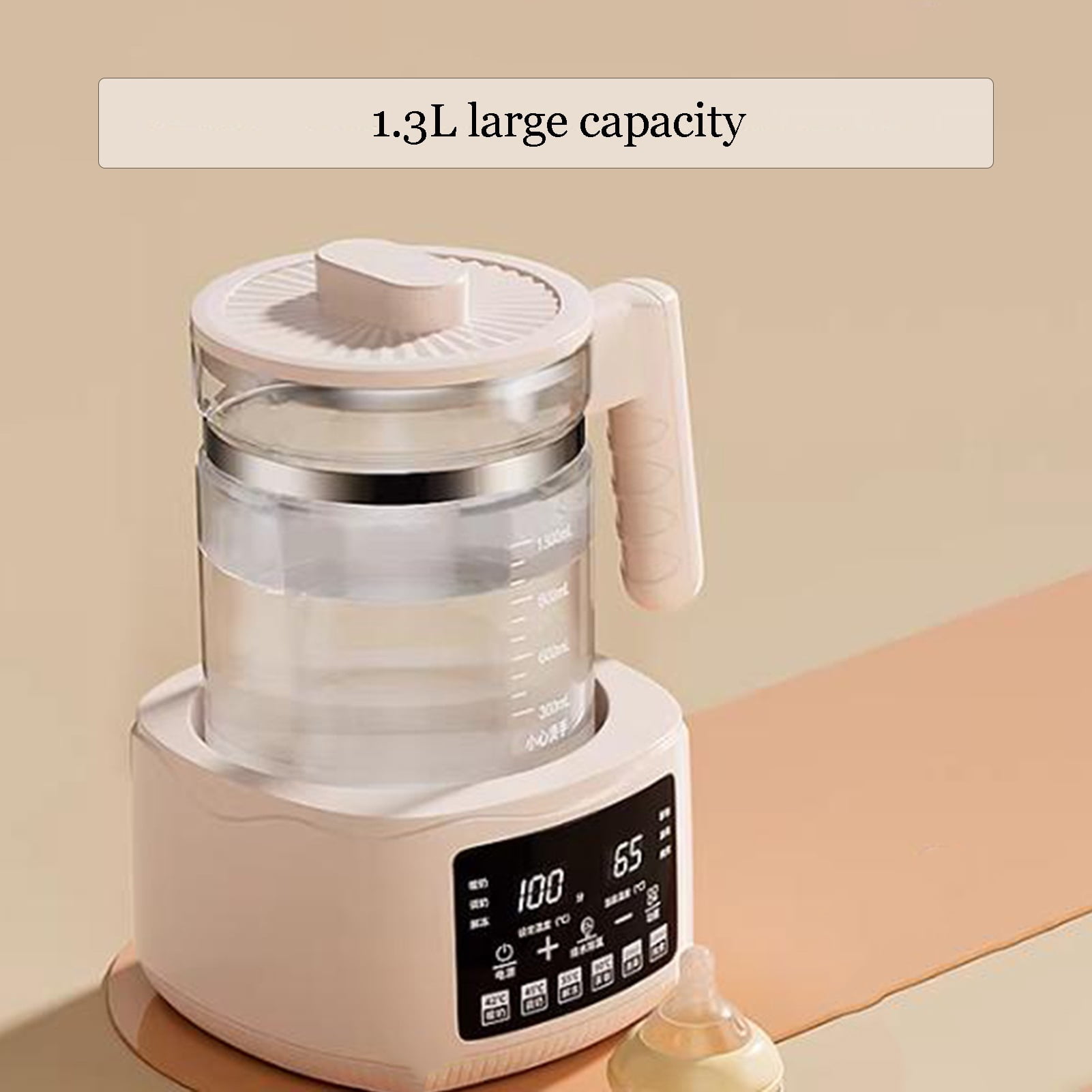Glass Electric Kettle,1.3 Large Capacity,Multifunctional Kettle and Stew Pot,Fast Heating for making tea, boiling water, cooking porridge