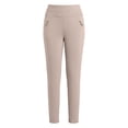 thumbnail image 7 of Oksale Slim Straight Leg Pants for Women with Pockets Petite Pull On Casual Summer Pants Plus Size Stretchy High Waisted Lightweight Pants Beige XL, 7 of 7