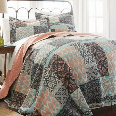 Modern Threads 100% Cotton 2 Or 3 Piece Printed Reversible Quilt Sets Sylvia.