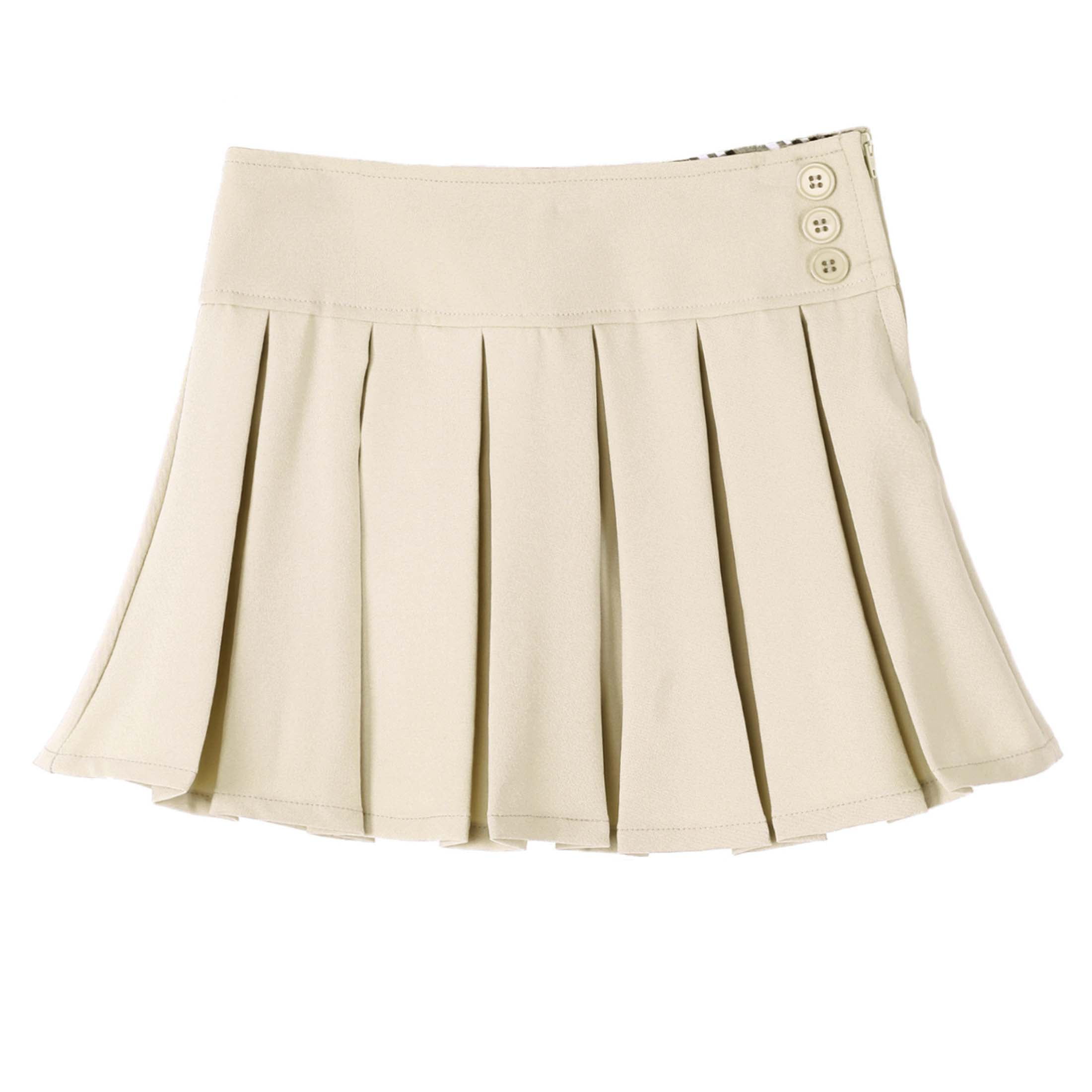 Bienzoe Girl's Pleated Hem School Uniform Skirt Khaki 6X