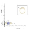 thumbnail image 4 of ANGARA Natural 1.45 ct Tanzanite Split Shank Ring with Diamond Halo in 14K Yellow Gold for Women (Size-7mm) | December Birthstone, Anniversary, Jewelry Gift for Women | Natural Tanzanite Ring, 4 of 8