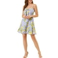 thumbnail image 1 of INSPIRE CHIC Women's Spaghetti Strap Bowknot Lemon Dotted Dresses, 1 of 6