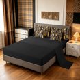 thumbnail image 4 of Manfei Minimalist Cheetah Print King Bedding, Glitter Stars Print King Bed in a Bag, Black Brown, Black Reversible, 7 Pieces, 4 of 6