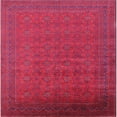 thumbnail image 1 of Ahgly Company Machine Washable Indoor Square Industrial Modern Ferrari Red Area Rugs, 3' Square, 1 of 1