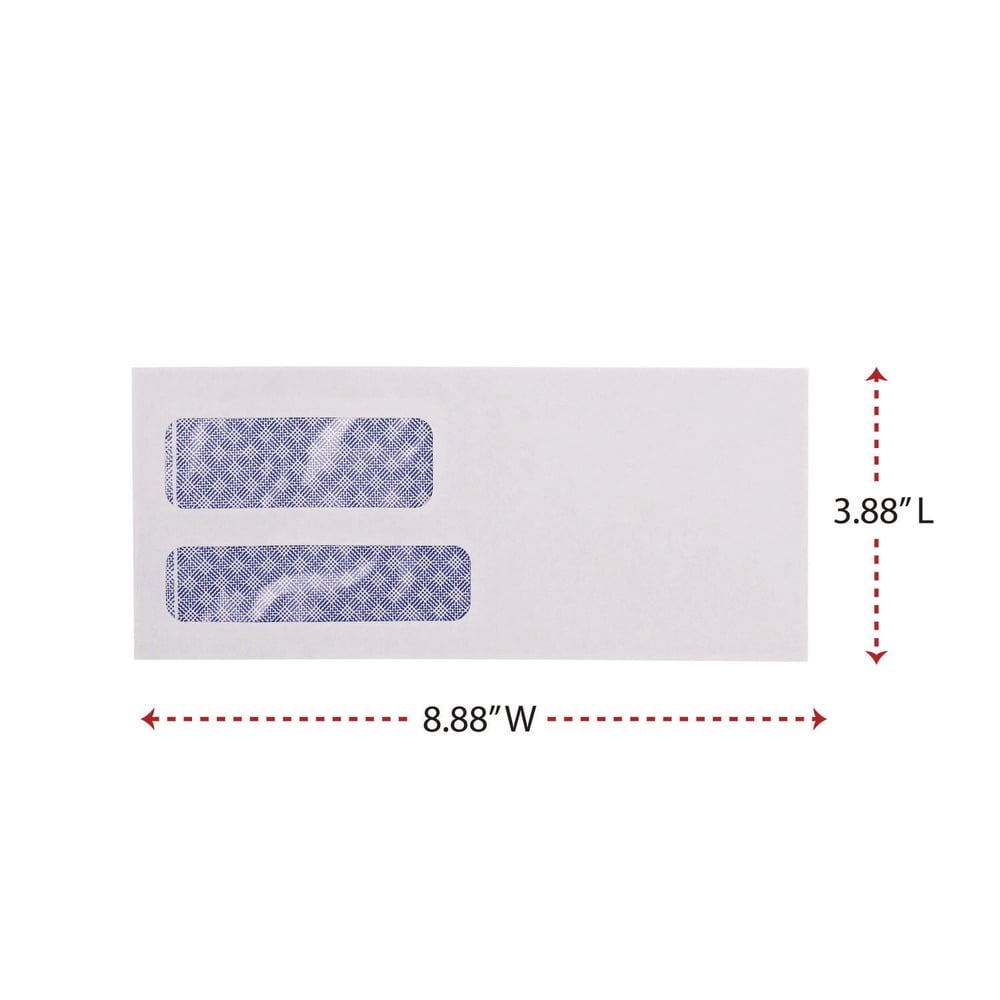Universal UNV36301 3.88 in. x 8.88 in. #9 Commercial Flap Gummed Double Window Business Envelopes - White (500/Box)