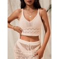thumbnail image 4 of Women's Crochet Knit Swimsuit Bathing Suits Cover up Vest Top Hollow Out Beachwear Crop Tank Tops, 4 of 5