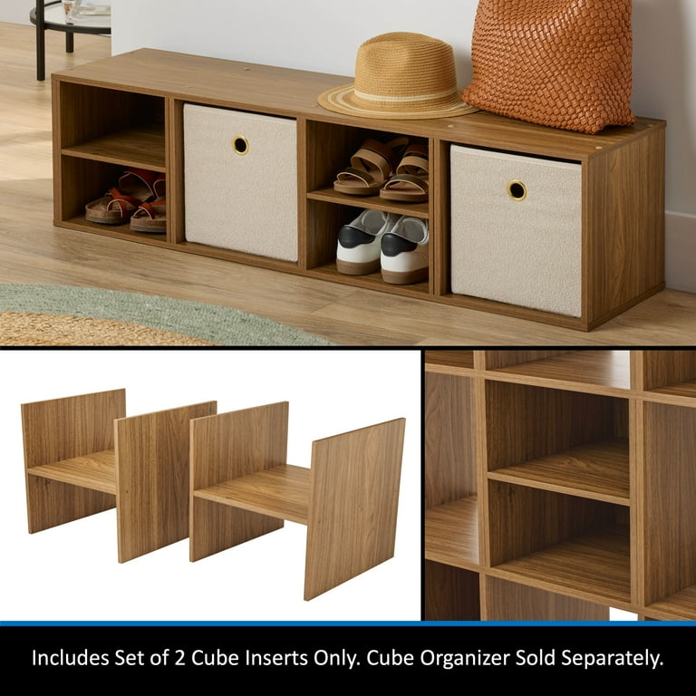 Mainstays Cube Storage Inserts Set of 2 for 11 inch Cubes, Divides