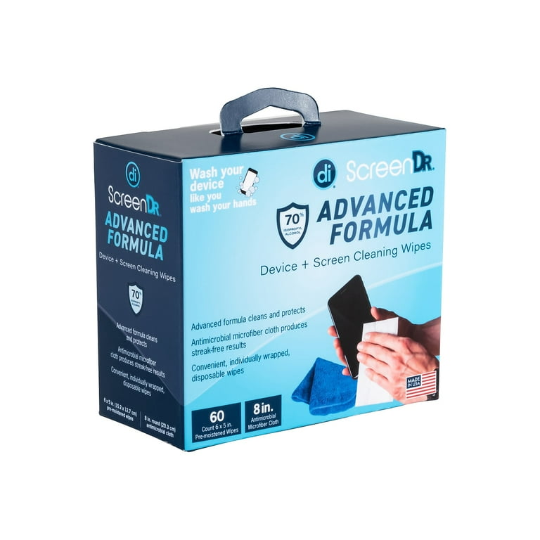 ScreenDr Device and Screen Cleaning Wipes, Includes 60 Individually Wrapped Wipes and 8 ScreenDr Device and Screen Cleaning Wipes, Includes 60 Individually Wrapped Wipes and 8