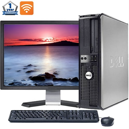 Dell Desktop Computer Bundle Windows 10 PC Intel Core 2 Duo 4GB RAM 160GB HD DVD 300Mps Wifi Bluetooth with a 17