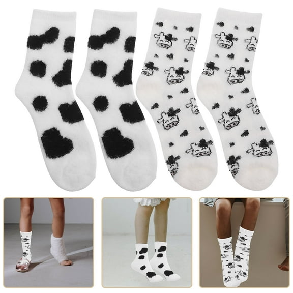 FRCOLOR 1Pack Cow Socks Women Design for Outdoor Adventure