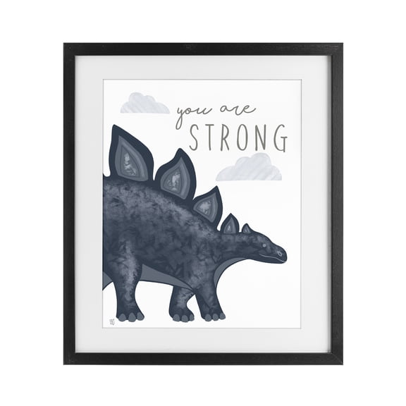 Stupell Industries Bohemian You Are Strong Dinosaur Black Framed Print Under Glass, 13 x 16, by Elizabeth Tyndall
