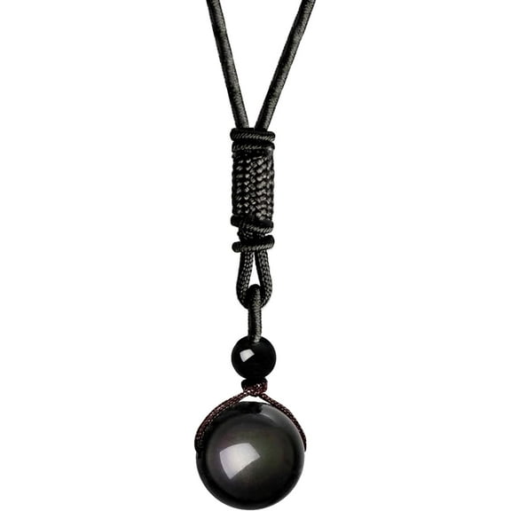 Crystal Necklaces for Women Men, Tigers Eye Amethyst Obsidian Pendant for Protection, Crystals and Healing Stones Necklace Jewelry for Spiritual[l179]