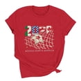 thumbnail image 7 of Busydd Womens T Shirts Trendy Crew Neck Soccer Graphic Tees Casual Summer Versatile Short Sleeve Going Out Tops L, 7 of 7
