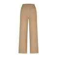 thumbnail image 5 of Maean Women's Casual Pants Loose Cotton Linen Wide Leg Elastic Waist Solid Color Plus Size Comfy Trouser, 5 of 7