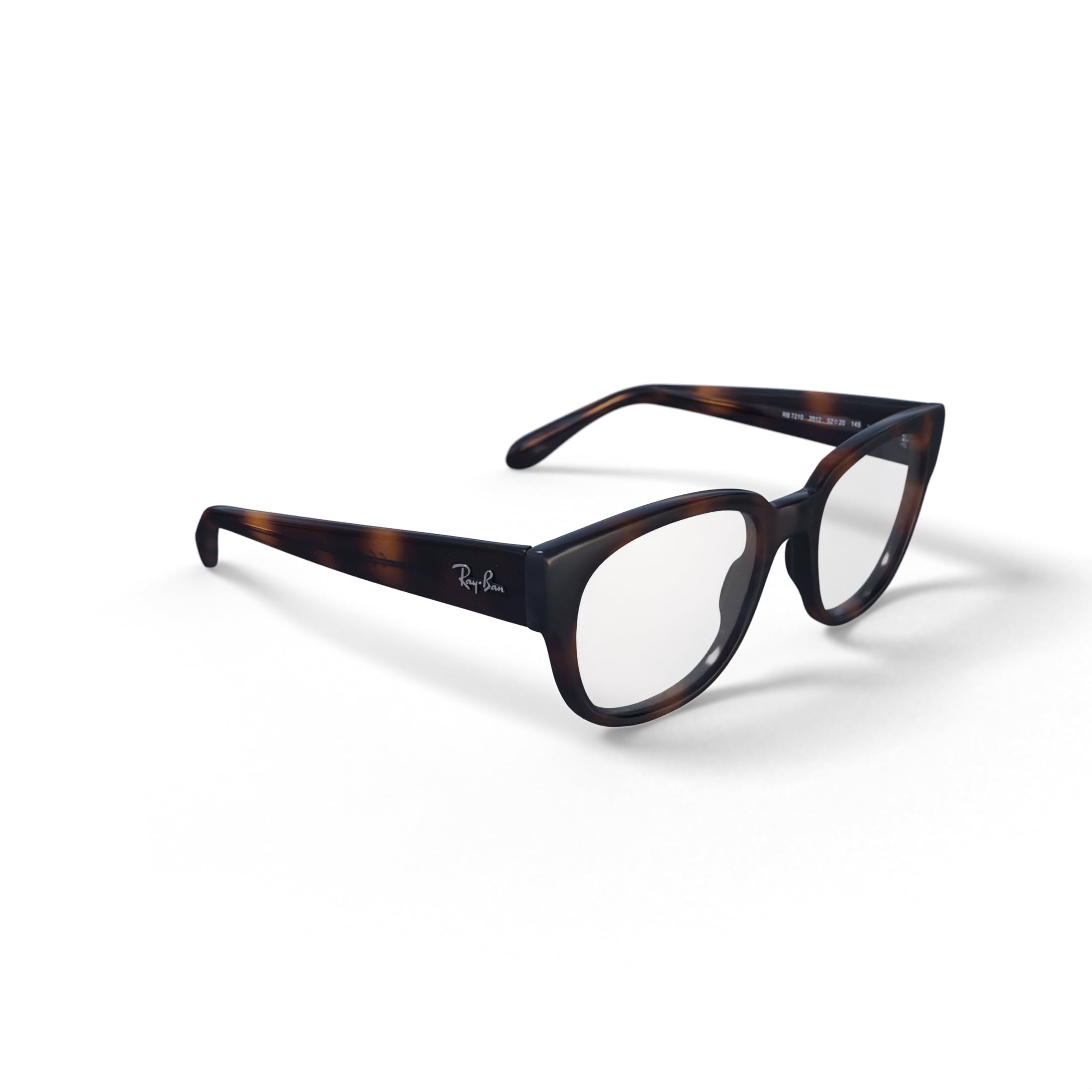 Ray-Ban Unisex Size 52 Square RB7210 Optics Prescription Eyeglasses with Case, Havana/ Demo Lens
