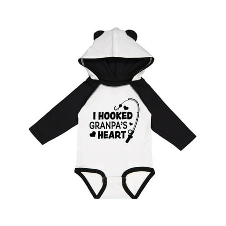 

Inktastic I Hooked Granpa s Heart with Fishing Rod Gift Baby Boy or Baby Girl Long Sleeve Bodysuit