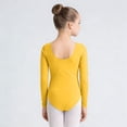 thumbnail image 6 of HAOTAGS Leotards for Tolder Girls,Elastic Waist Scoop Neck Sleeveless Ballet Leotard for Dance Class Yellow 9-10, 6 of 7