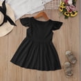 thumbnail image 4 of Toimothcn Children Girls Dresses Ruffled Sleeve Solid Color Pleated Dress Soft Breathable Summer Dresses Comfy Girls Sundress, 4 of 5