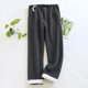 thumbnail image 2 of Pantalones de mujer Gibobby de mezclilla abrigo otoño Invierno ajustables cintura alta terciopelo gris M, 2 of 3