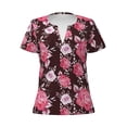 thumbnail image 3 of Naloa Rose Flowers Print T-Shirts Short Sleeve V Neck Tees for Women Fashion Tops Trendy Lightweight Soft Casual Summer Outfits Clothes, 3 of 5