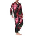thumbnail image 2 of Sikiie Red Viper Jungle Intensity Mens Pajama Set, Soft Warm Long Sleeve Sleepwear, Cozy Button-Down Pjs for Men-XX-Large, 2 of 7