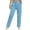 Light Blue, variant on Women's Casual Pants High Waisted Straight Leg Pants Elastic Waistband Comfortable Trousers For Daily Wear Autumn Winter