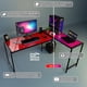 thumbnail image 4 of Escritorio Gamer Modelo Lb 160x118 Cm Forma L Grande Moderno Color Rojo / Rosa, 4 of 5