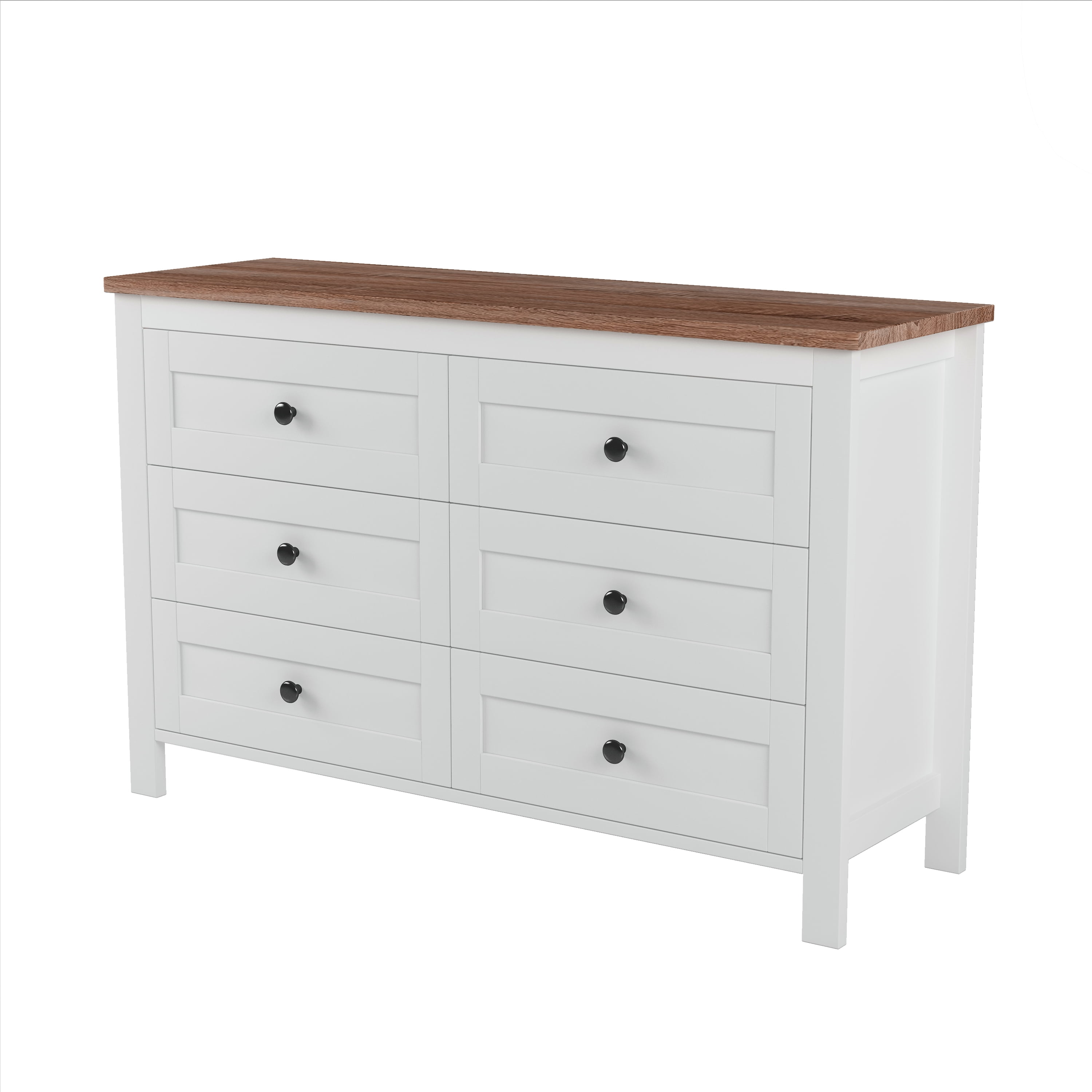 Mintazer Farmhouse 3-Piece Bedroom Set with Nightstand & 6-Drawer Dresser, Queen Platform Bed with Storage Headboard, White