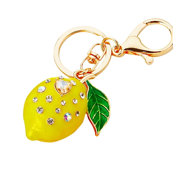 Bling Lemon Keychains For Women Girls Rhinestone Crystal Key Chain For Car Keys Purse Charms Handbag Backpack